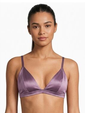 Parade Satin Triangle Bralette Purple